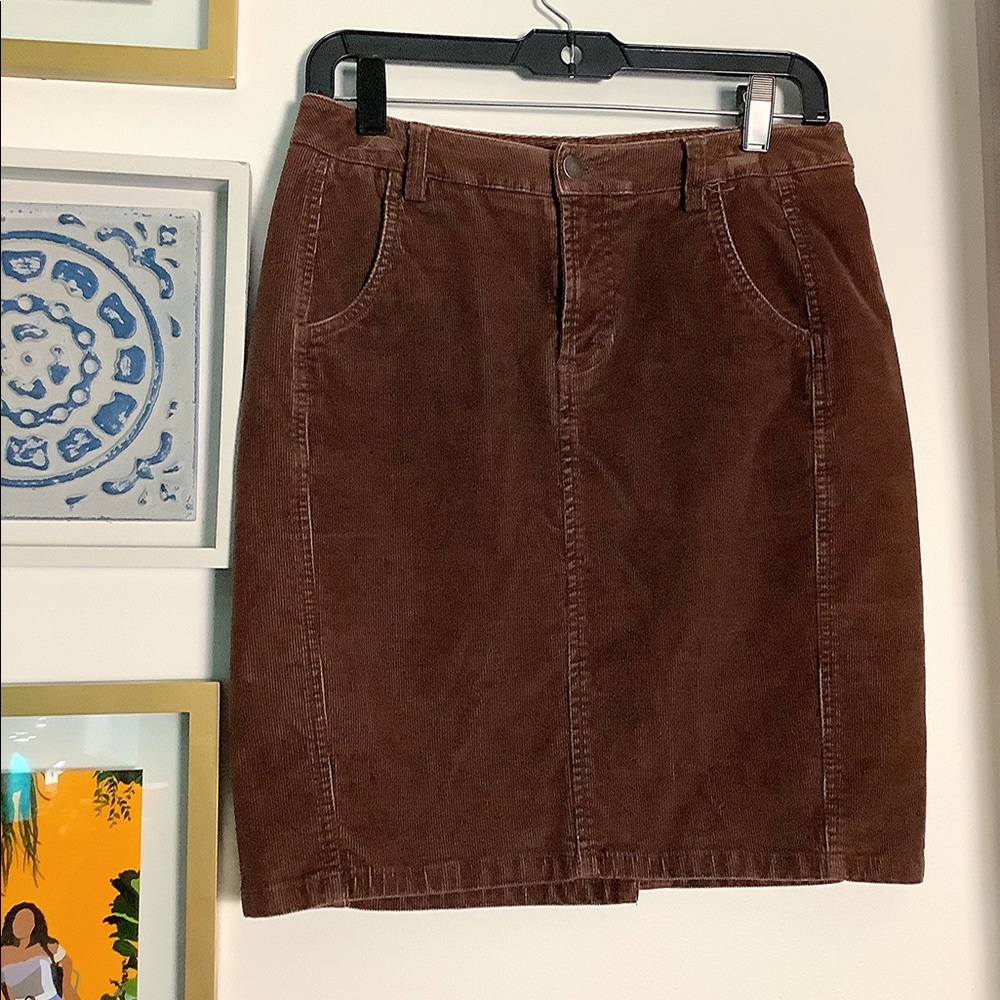 Brown Corduroy Mini Skirt